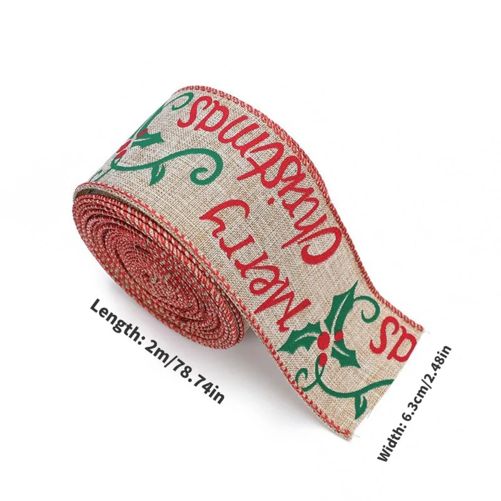 1 Roll Christmas Ribbon Elk Plaid Ribbon for Christmas Thanksgiving DIY Wrapping DIY Craft Decor