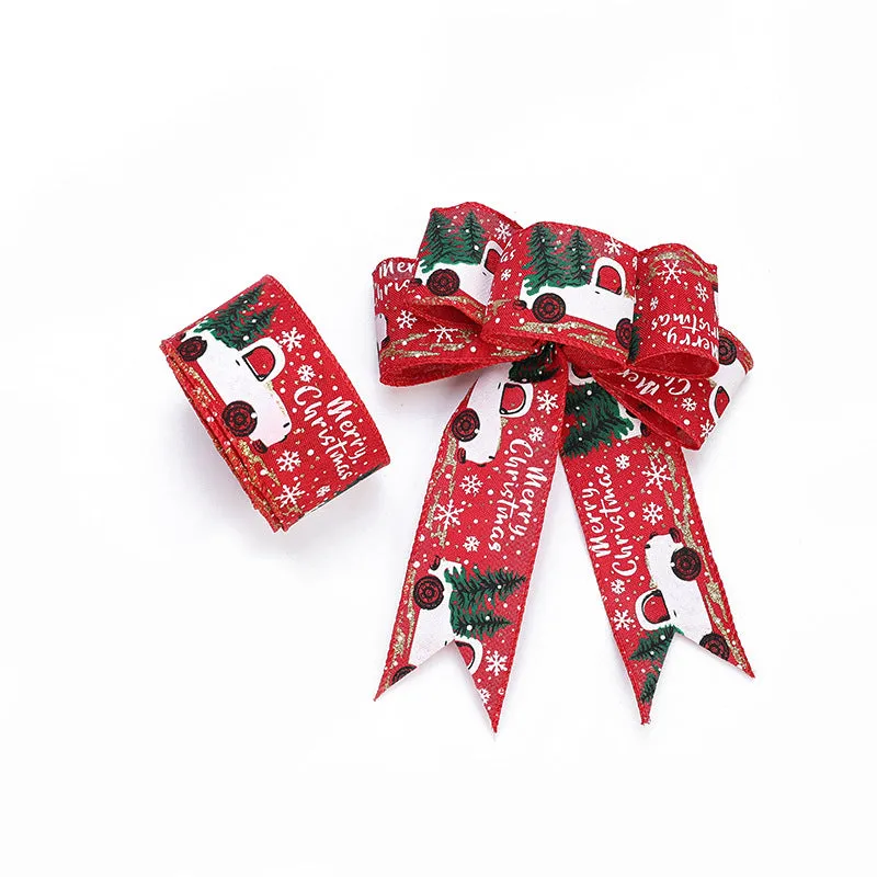 1 Roll Christmas Ribbon Elk Plaid Ribbon for Christmas Thanksgiving DIY Wrapping DIY Craft Decor