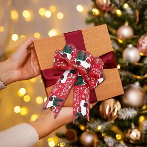 1 Roll Christmas Ribbon Elk Plaid Ribbon for Christmas Thanksgiving DIY Wrapping DIY Craft Decor