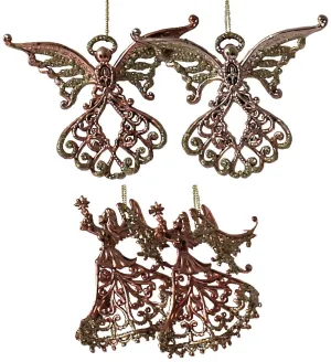 2-Pack of Rose Gold Angel Ornaments