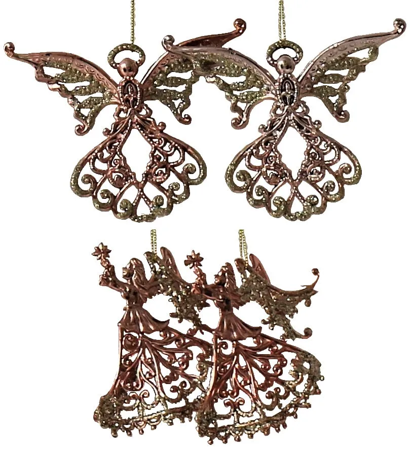 2-Pack of Rose Gold Angel Ornaments