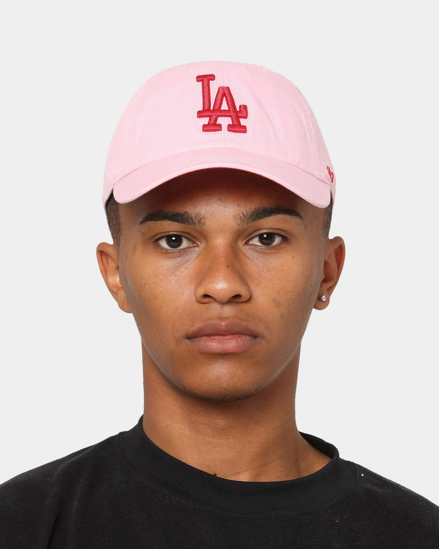 47 Brand Los Angeles Dodgers Ballpark 'Lover Not A Fighter' Clean Up Strapback Petal Pink