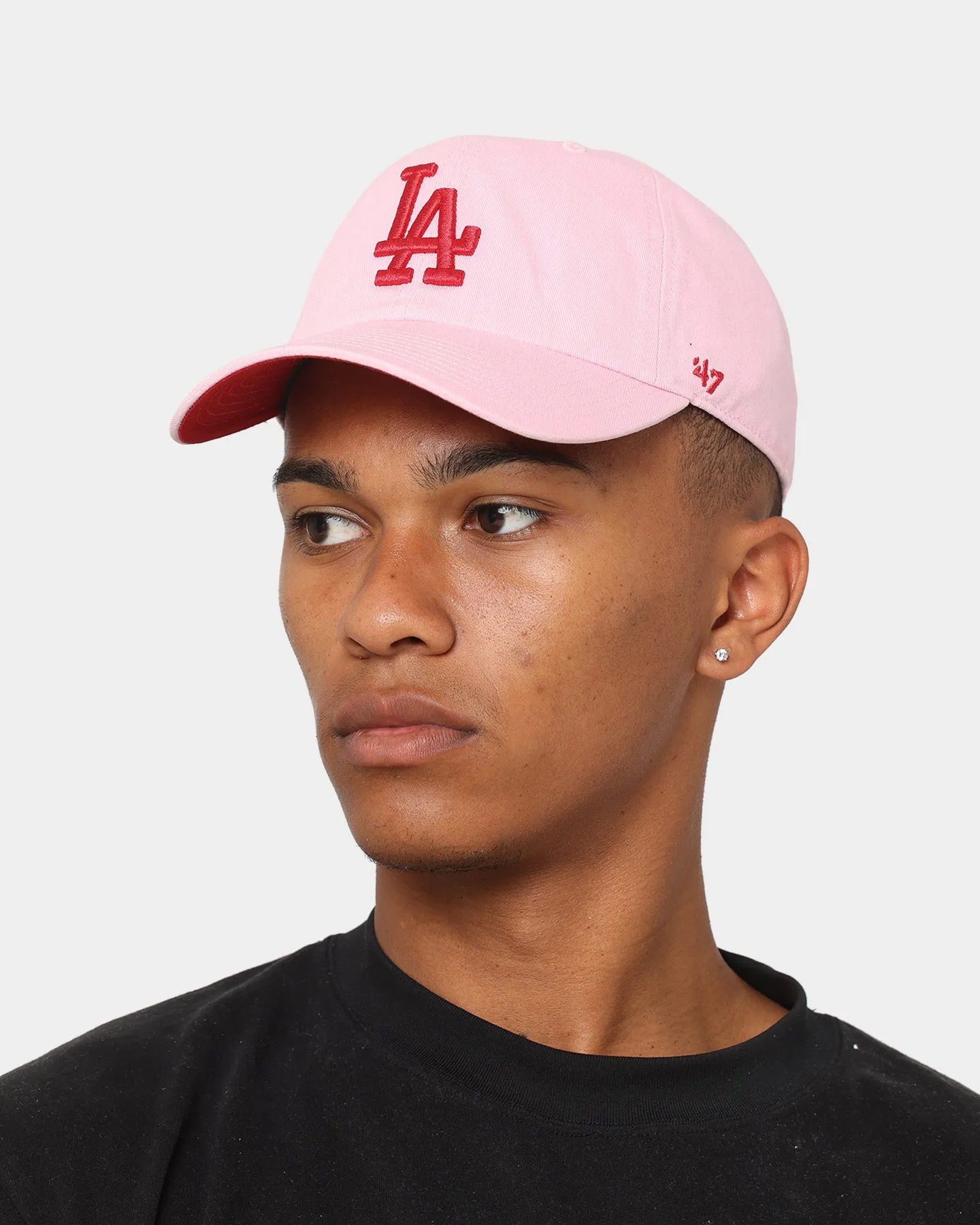 47 Brand Los Angeles Dodgers Ballpark 'Lover Not A Fighter' Clean Up Strapback Petal Pink