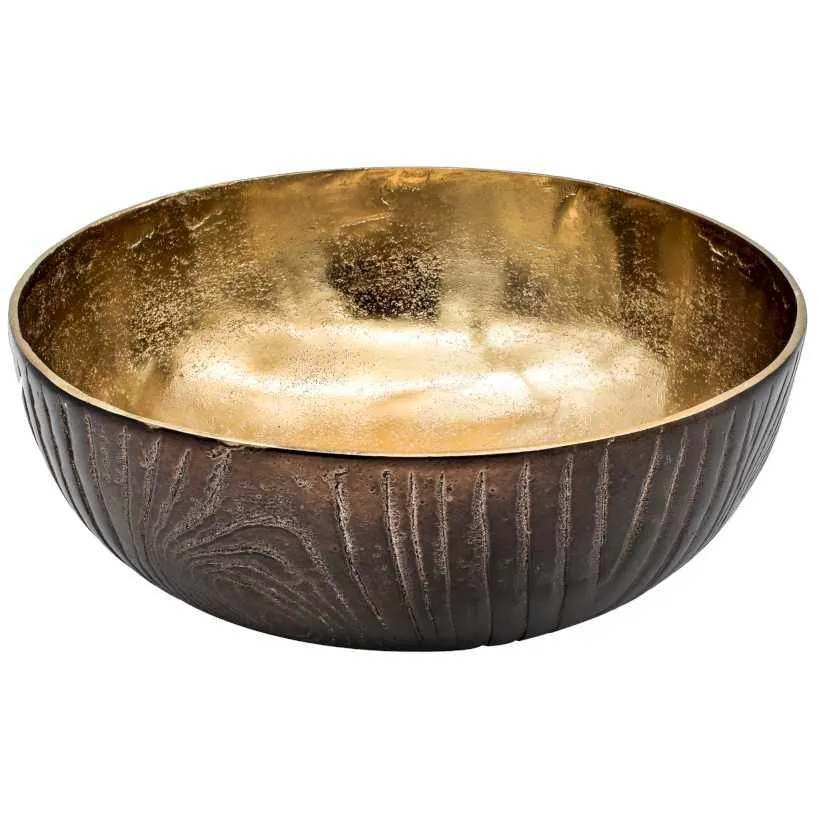 Aluminum Decor Bowl – Black & Gold, Elegant Luxury Home Décor