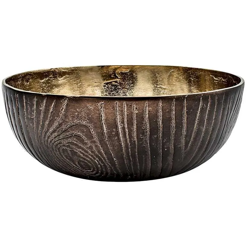 Aluminum Decor Bowl – Black & Gold, Elegant Luxury Home Décor