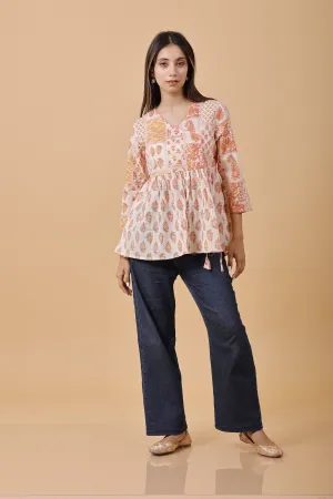 Anghrakha style 100% Cotton Short Kurti