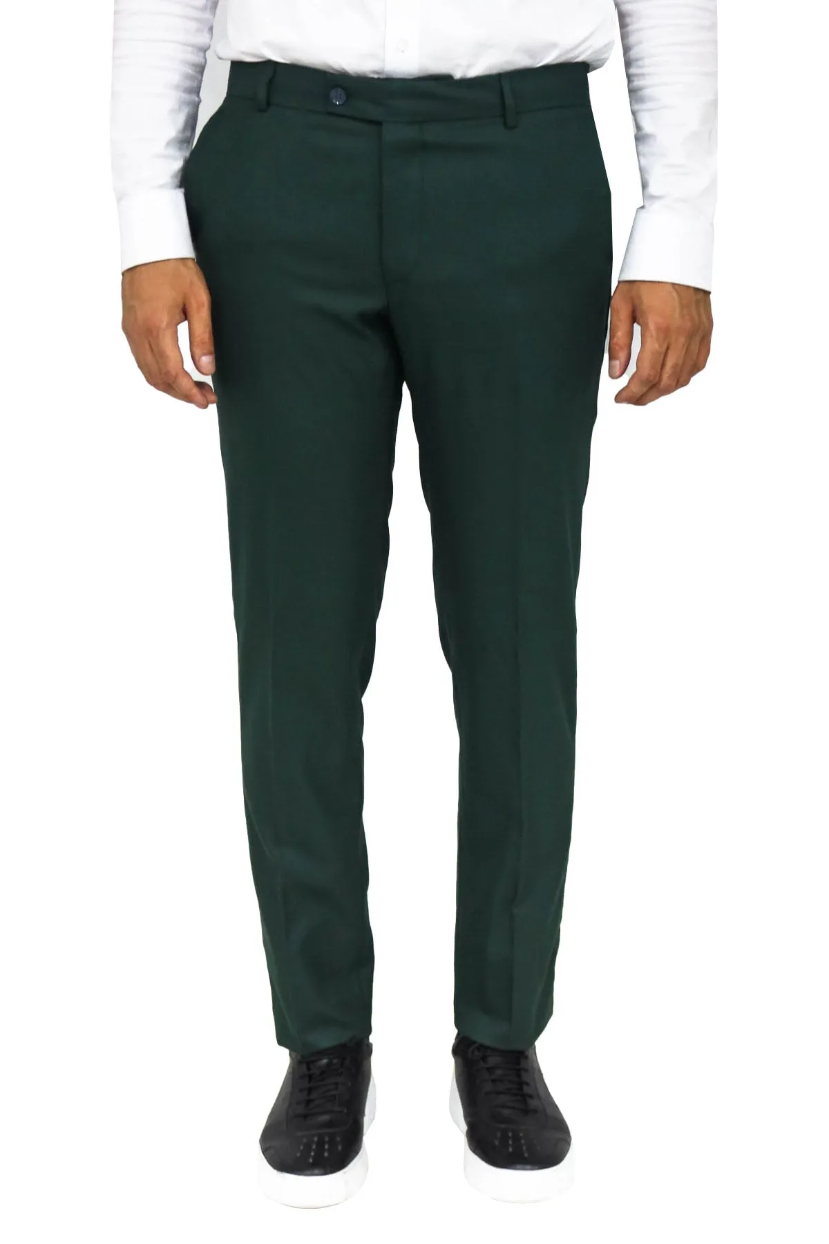 Beige Striped Double-Breasted Blazer with Green Pants and Floral Tie - Business Look