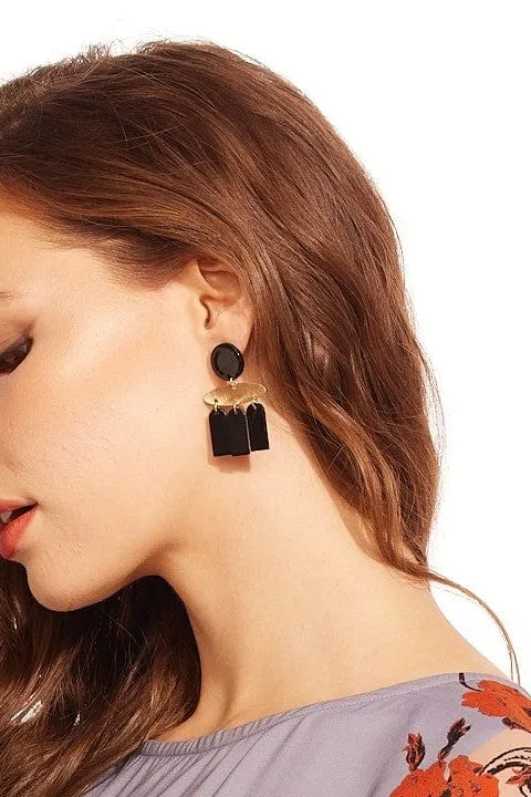 Black and Gold 3 Piece Earring