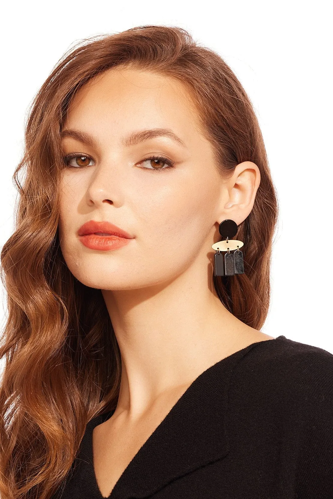 Black and Gold 3 Piece Earring