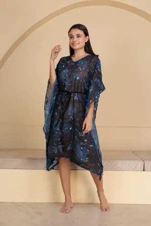 Black chiffon beach cover up