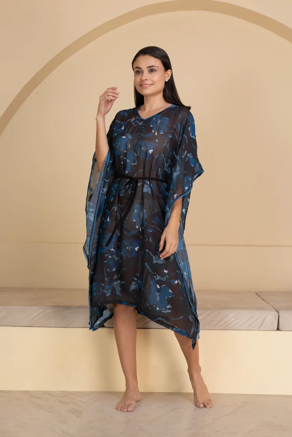 Black chiffon beach cover up