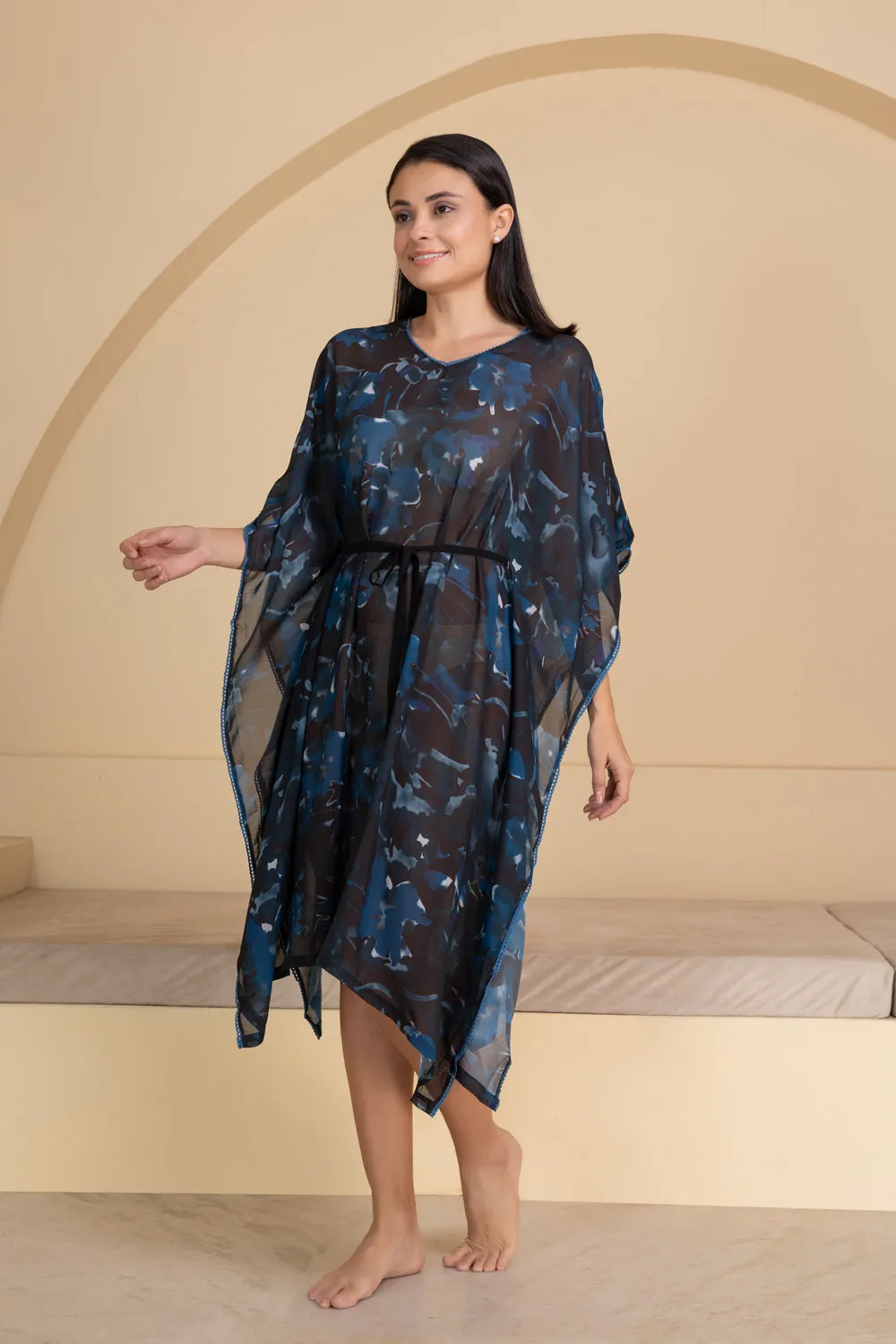 Black chiffon beach cover up