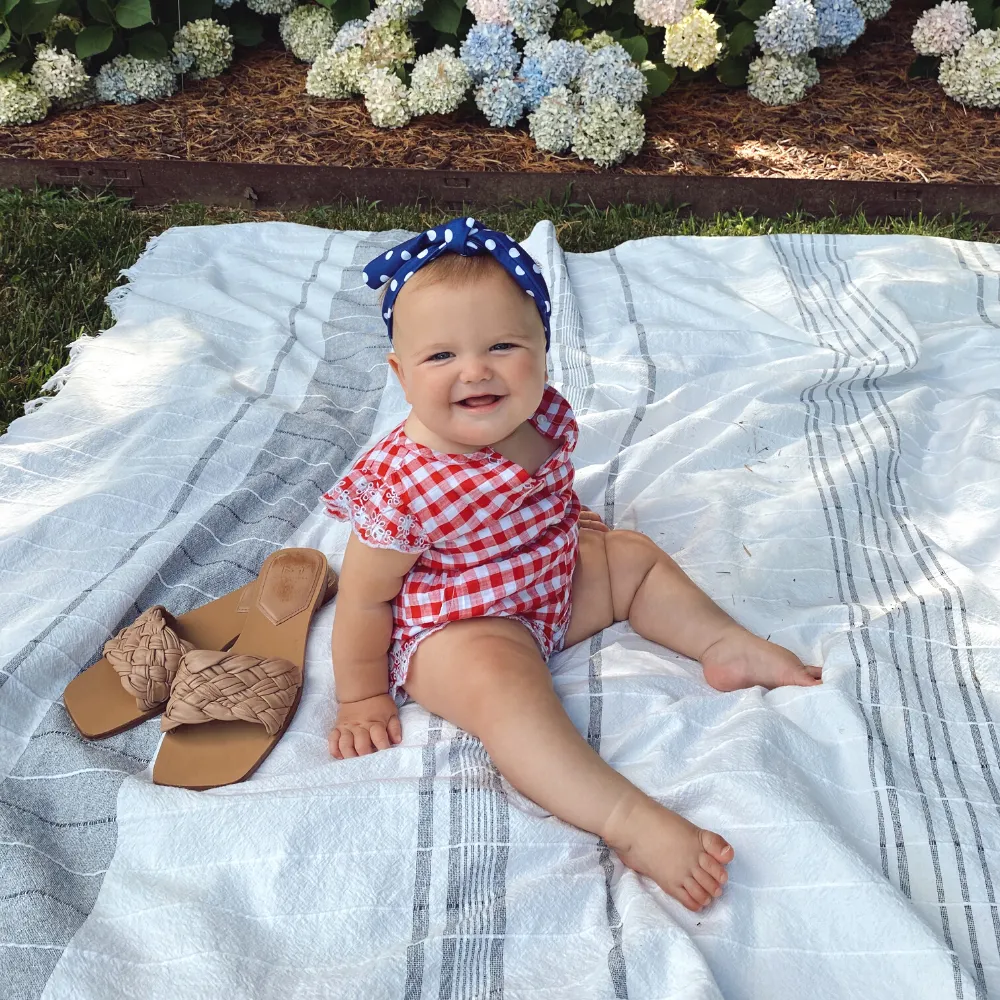 Blue Polka Dot Knotted Headband