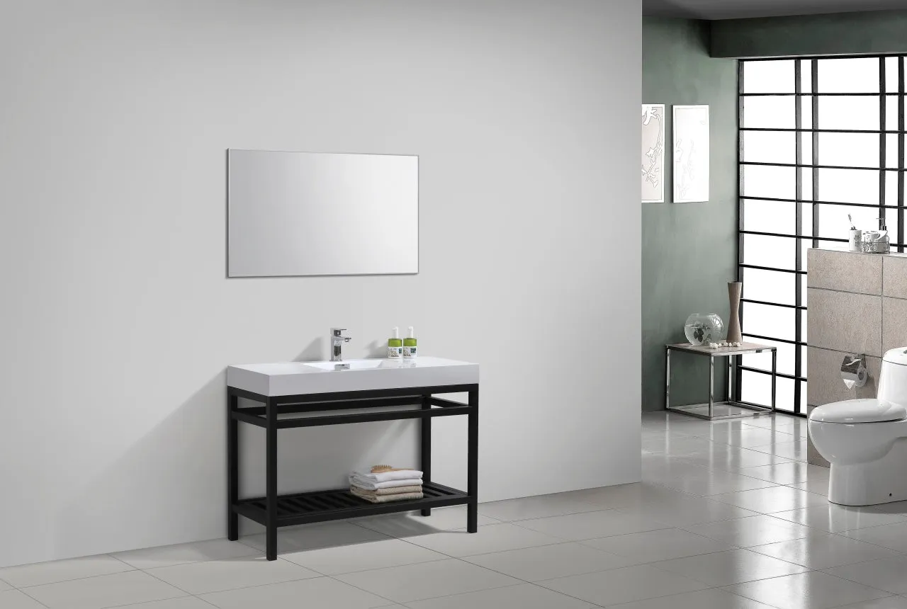 Cisco 48" Stainless Steel Console with Acrylic Sink - Matt Black