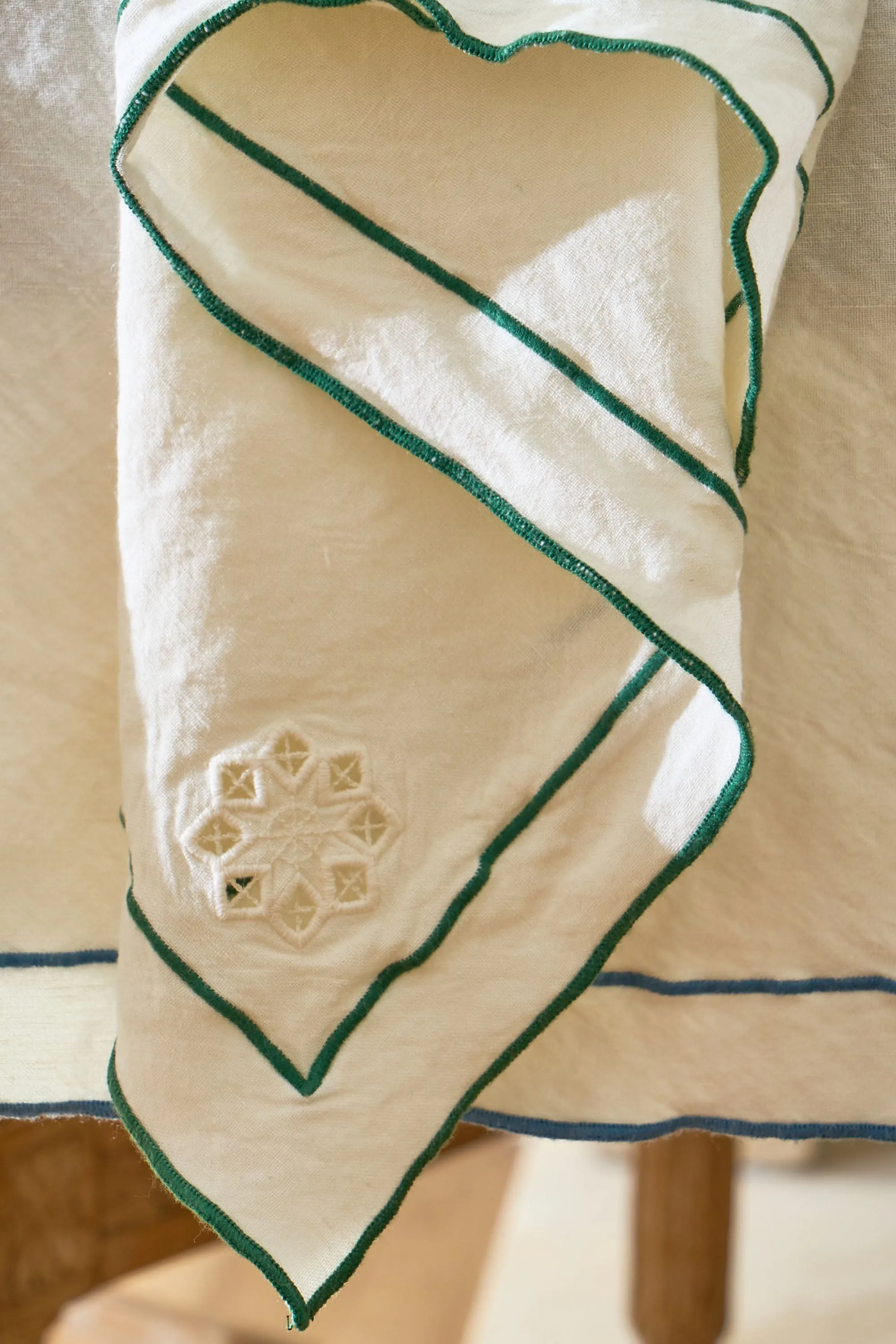 Day For Night Napkins Cream/Clover