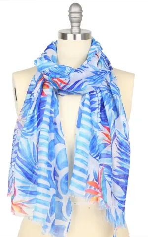EAS9715 Tropical Pattern Print Oblong Scarf