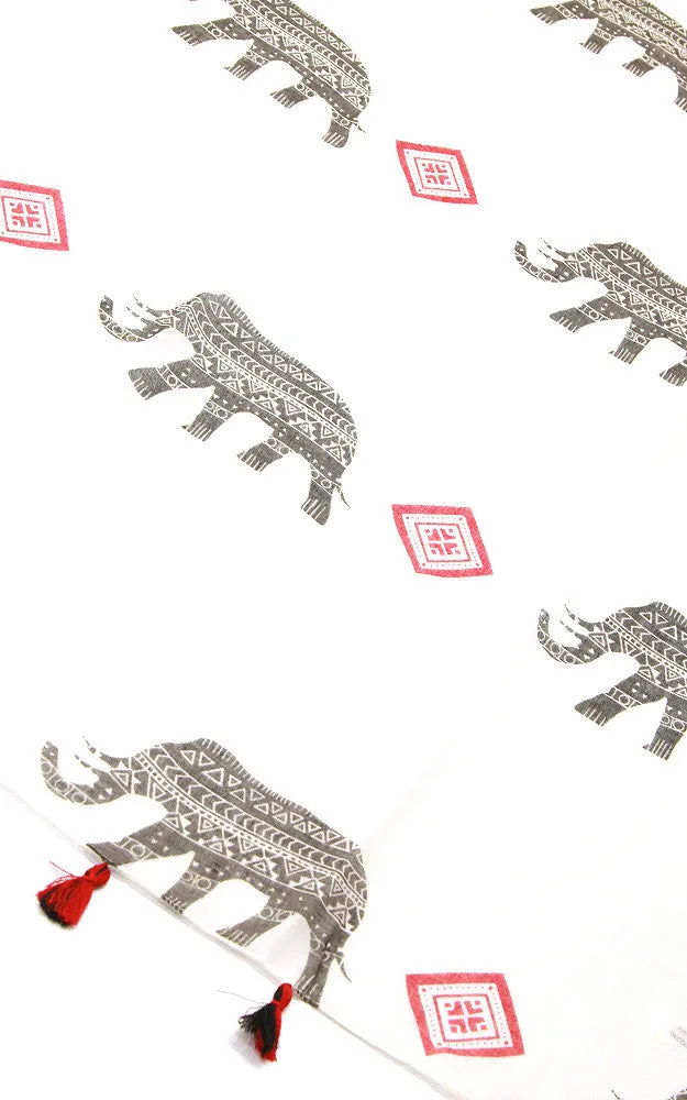EBS5042 Tribal and Elephant Print Scarf