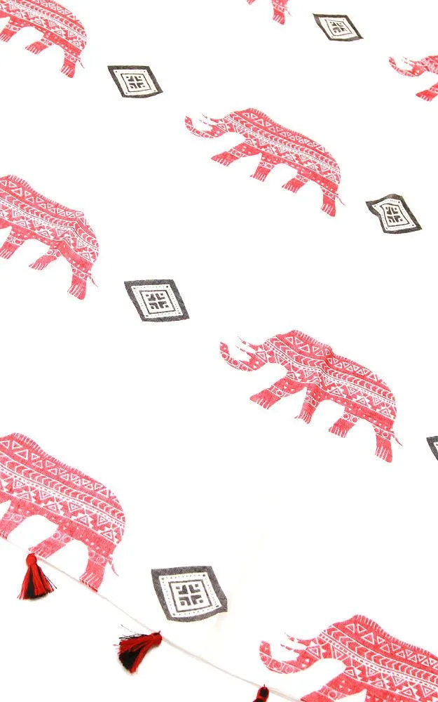 EBS5042 Tribal and Elephant Print Scarf