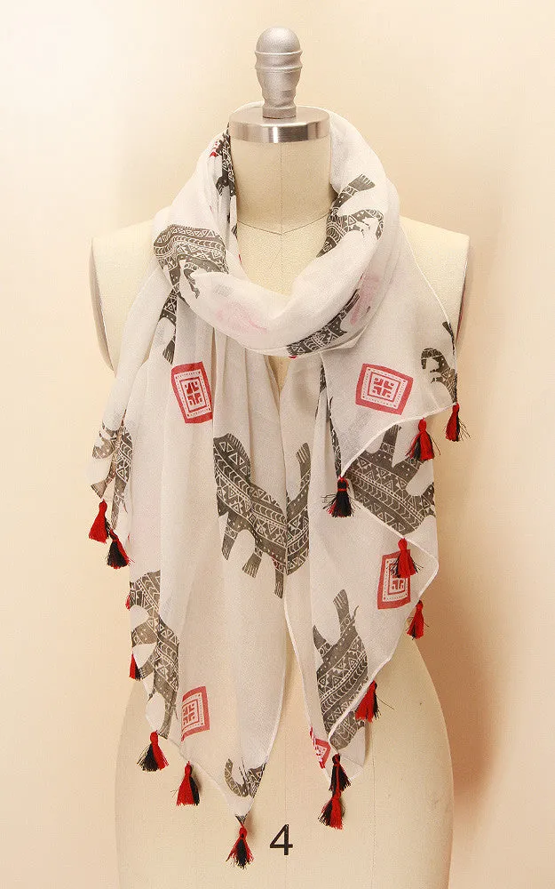 EBS5042 Tribal and Elephant Print Scarf
