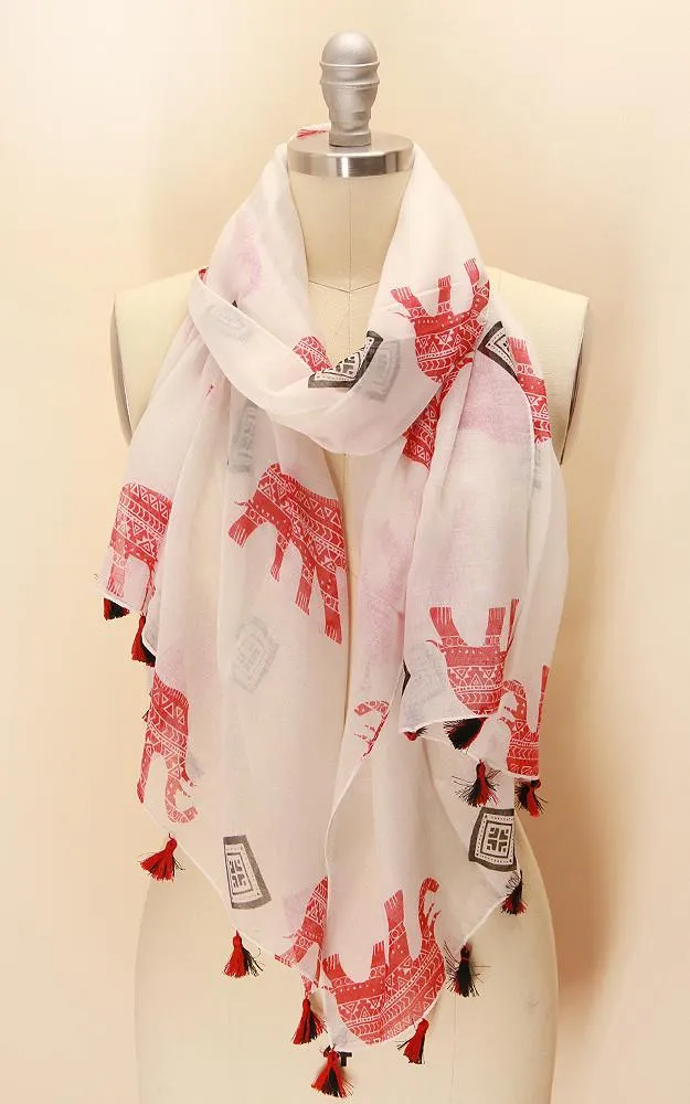 EBS5042 Tribal and Elephant Print Scarf