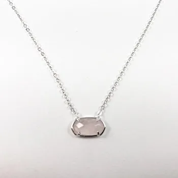 Elegant purple stone delicate silver necklace