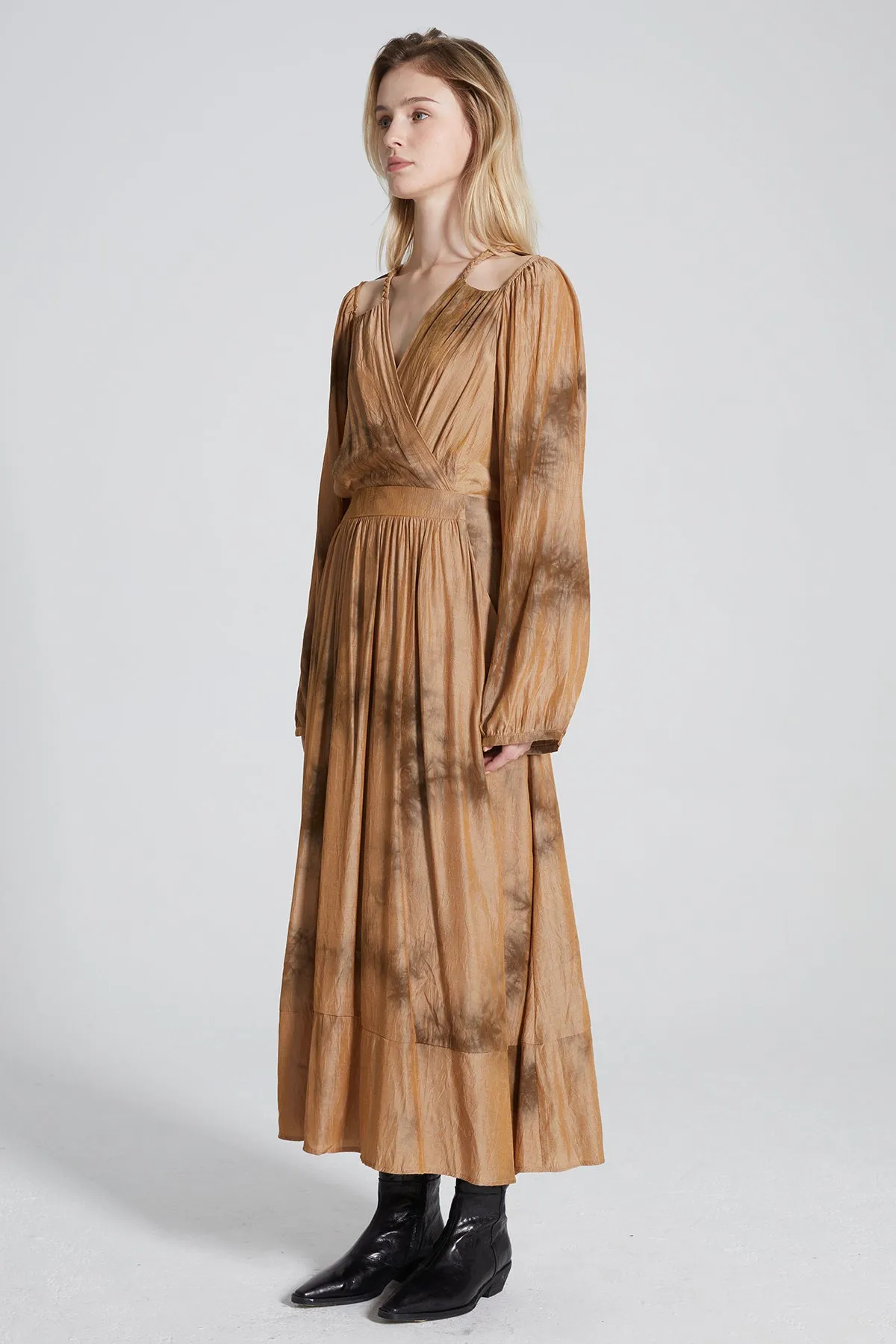Ellora Vintage V-Neck Maxi Dress