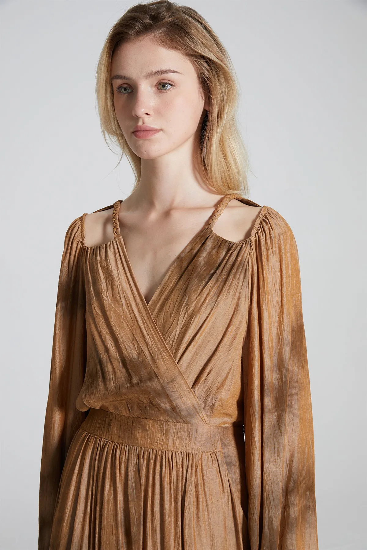 Ellora Vintage V-Neck Maxi Dress
