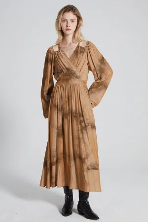 Ellora Vintage V-Neck Maxi Dress