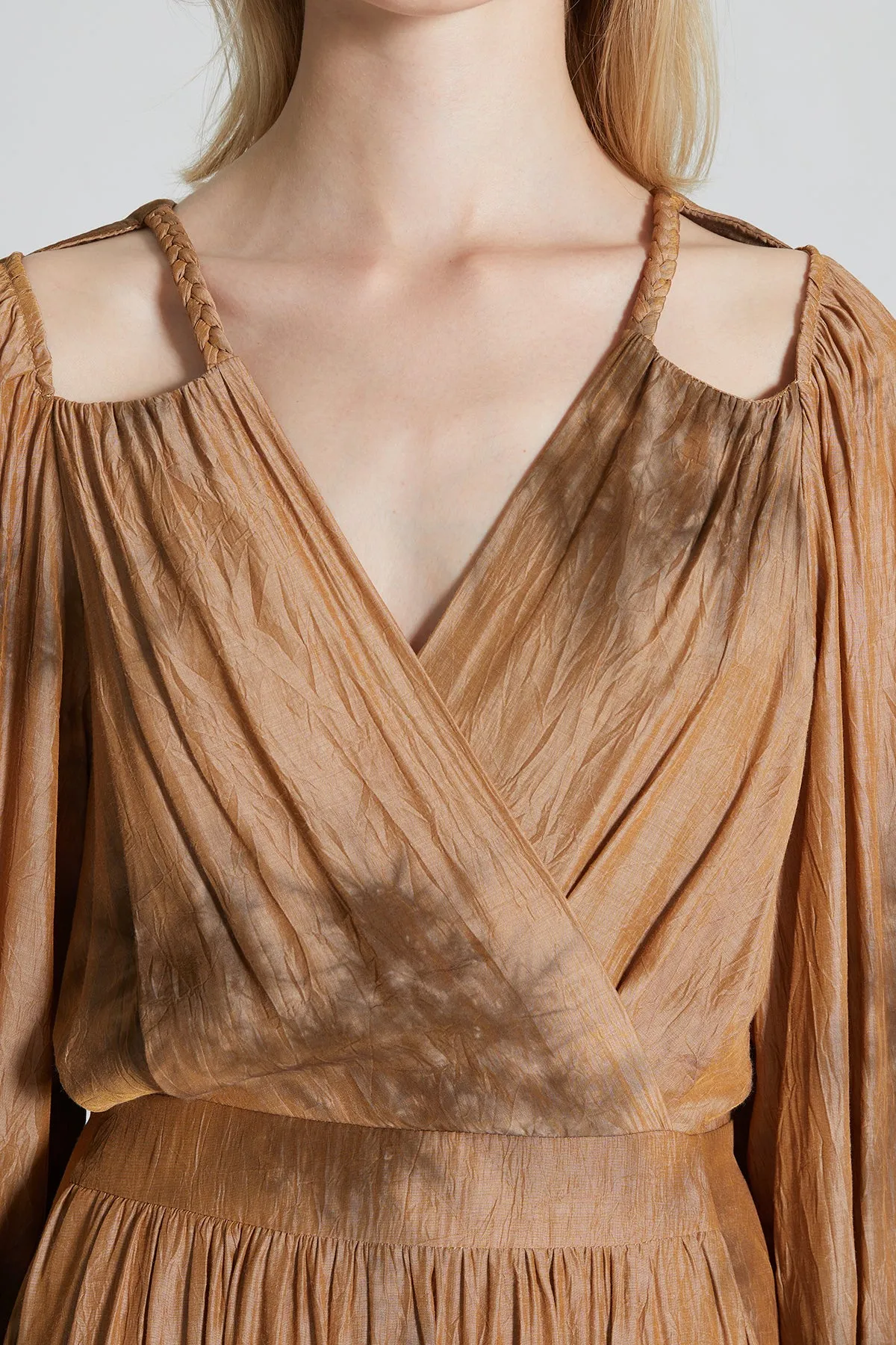 Ellora Vintage V-Neck Maxi Dress
