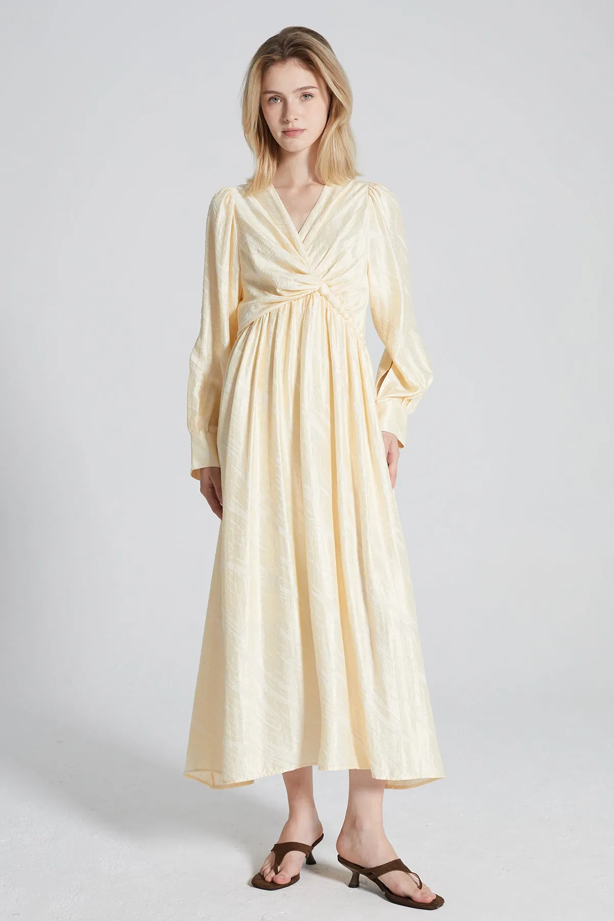 Elsa V-Neck Acetate Silk Dress
