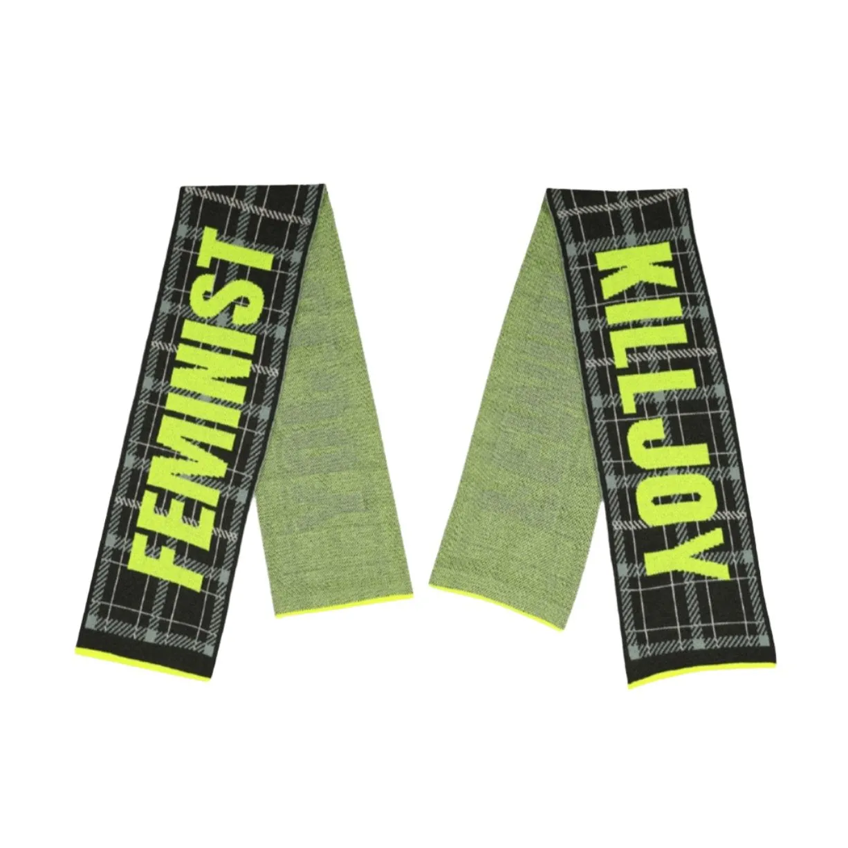 Feminist Killjoy Scarf Seaweed & Neon Yellow