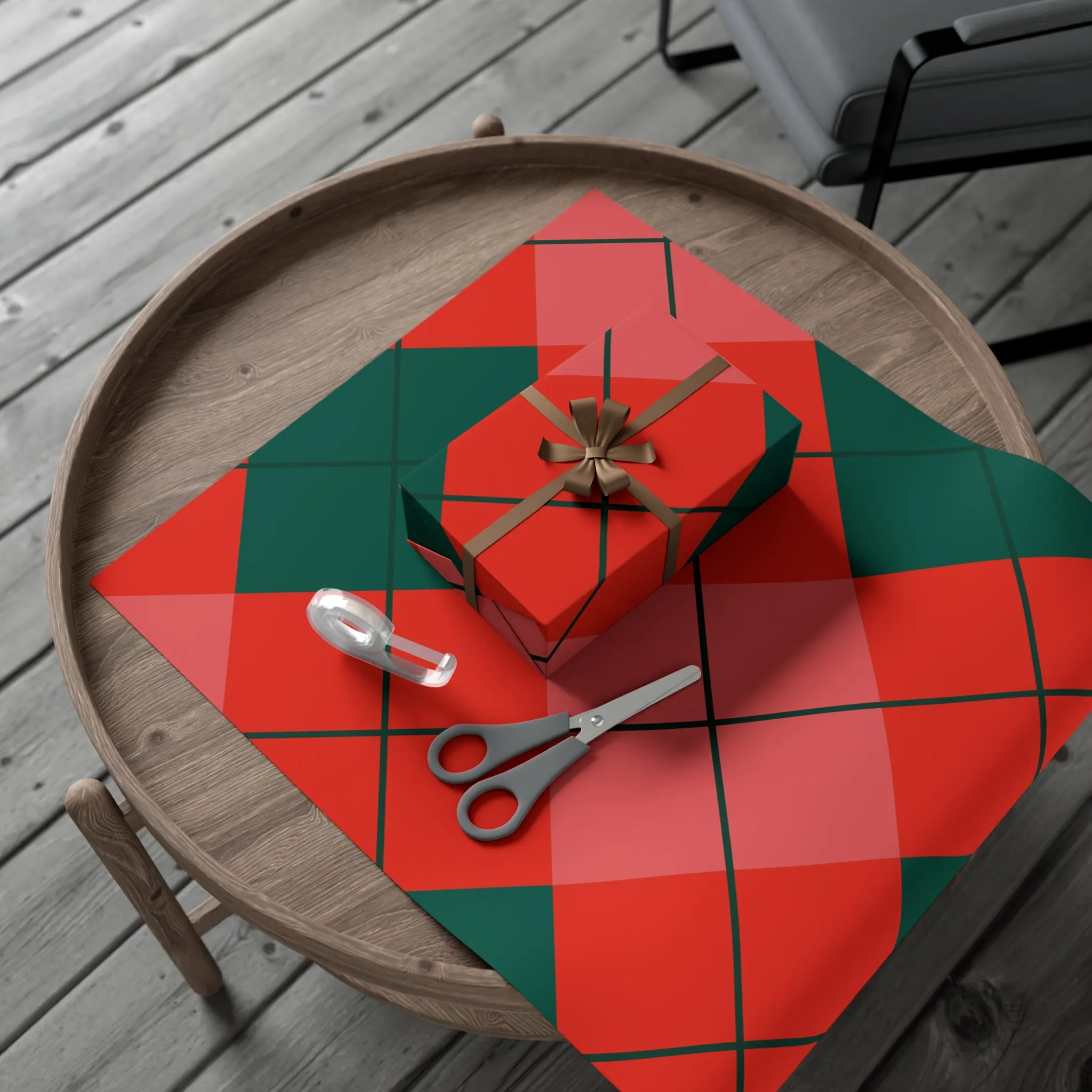 Festive Wrapping Paper Set - Holiday Gift Wrap, Christmas Wrapping Paper, Plaid Design, Eco-Friendly Packaging, Seasonal Celebrations