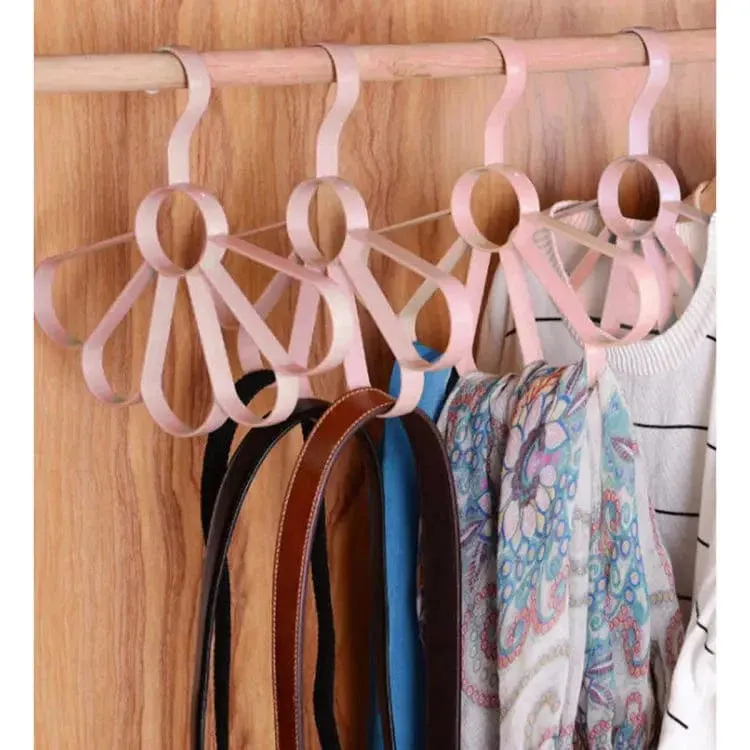 Flower Design 5 Ring Multipurpose Hanger ( Pack Of 2 )