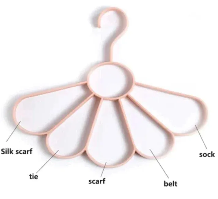 Flower Design 5 Ring Multipurpose Hanger ( Pack Of 2 )