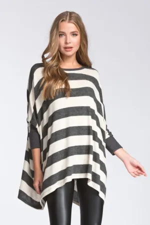 Flowy Striped Top - Oatmeal