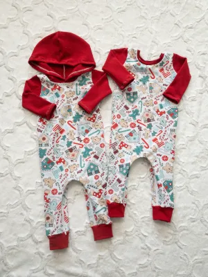 Gingerbread Zip Baby Romper