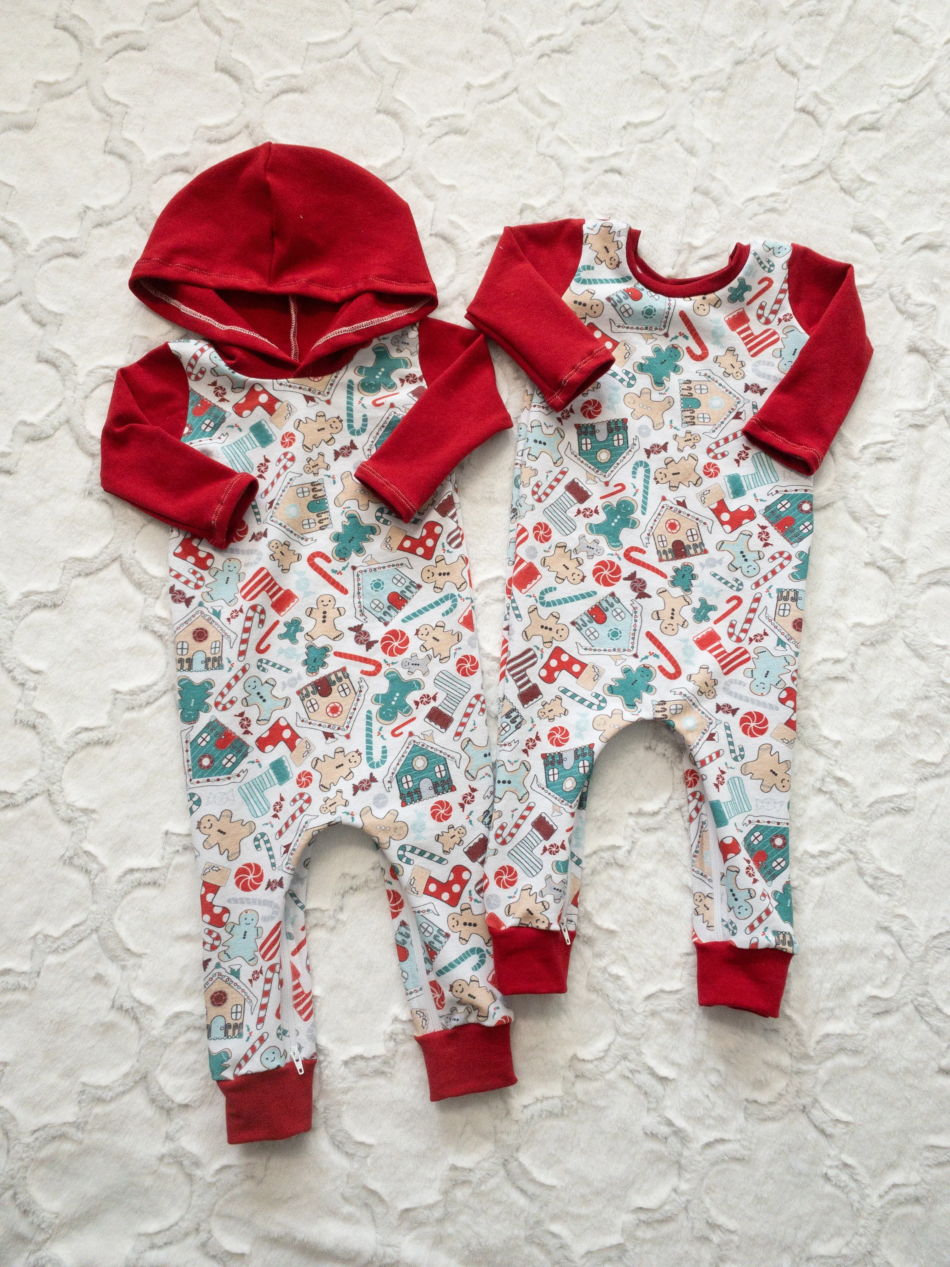 Gingerbread Zip Baby Romper