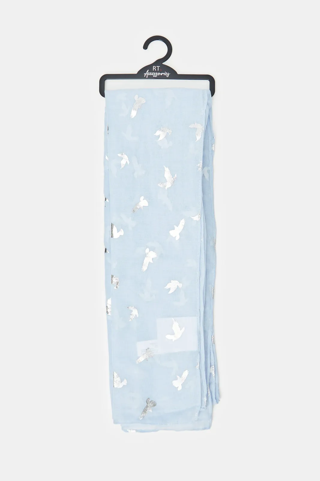 Girls Blue Foil Printed Scarf