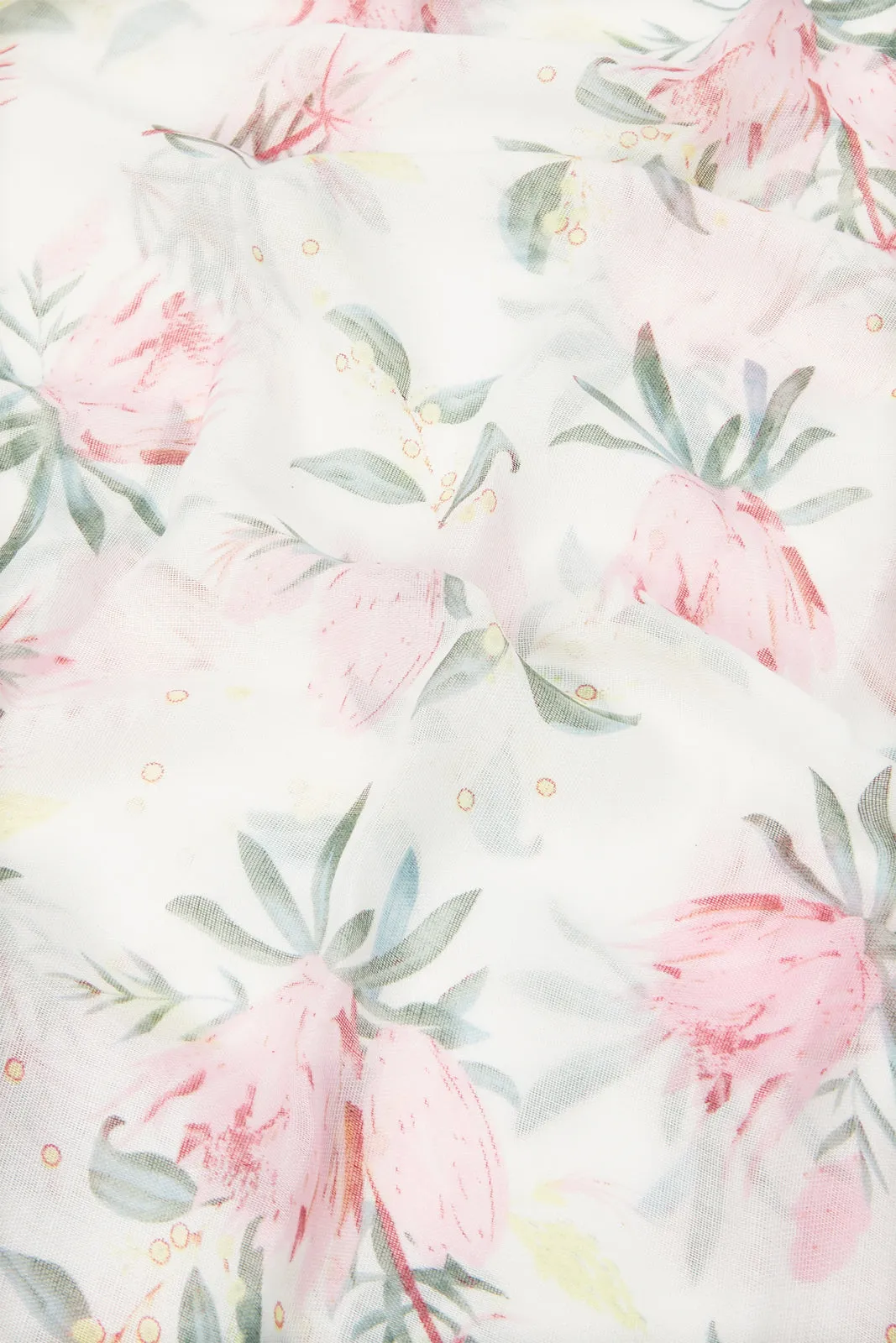 Girls Grey Floral Printed Scarf
