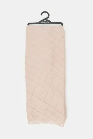 Girls Pink Pleated Scarf