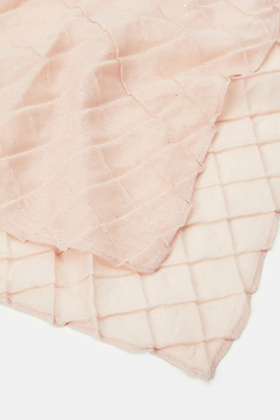 Girls Pink Pleated Scarf