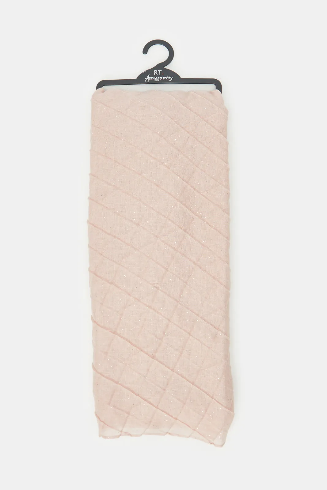 Girls Pink Pleated Scarf