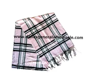 Girls Plaid Cashmere Feel Scarf Wholesale