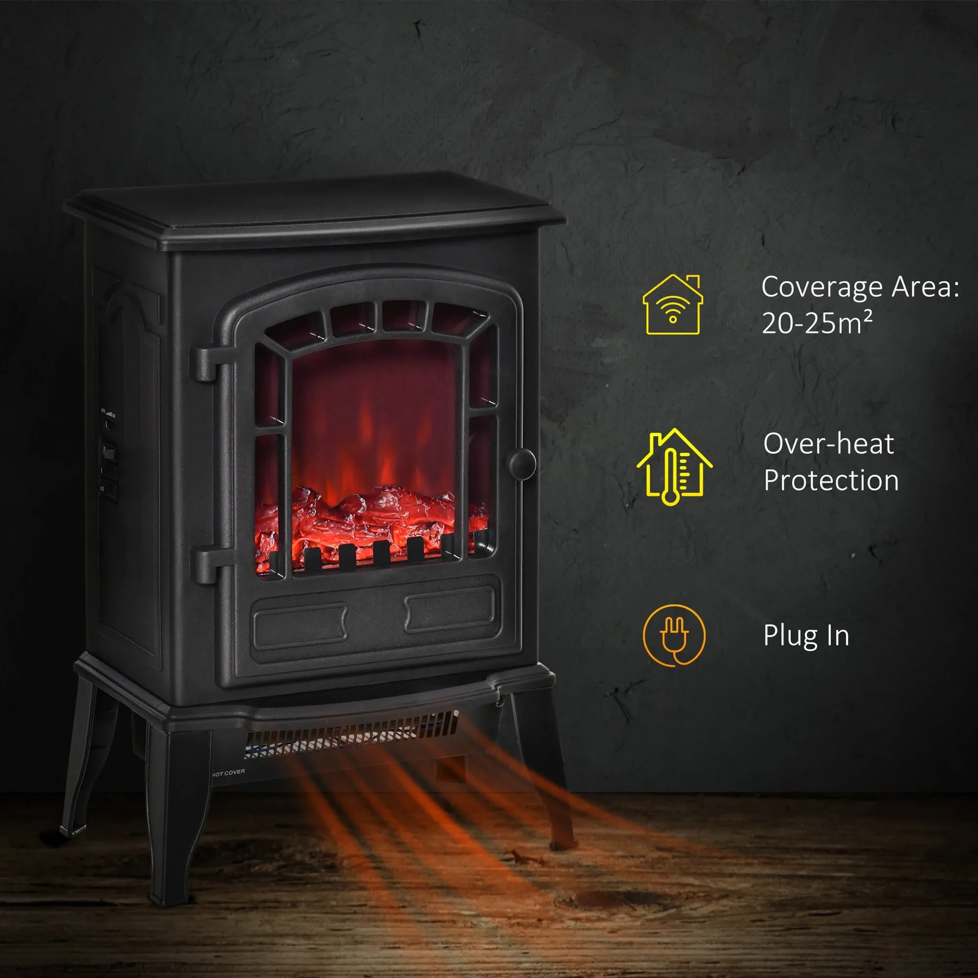 HOMCOM Freestanding Dual Power Electric Fireplace