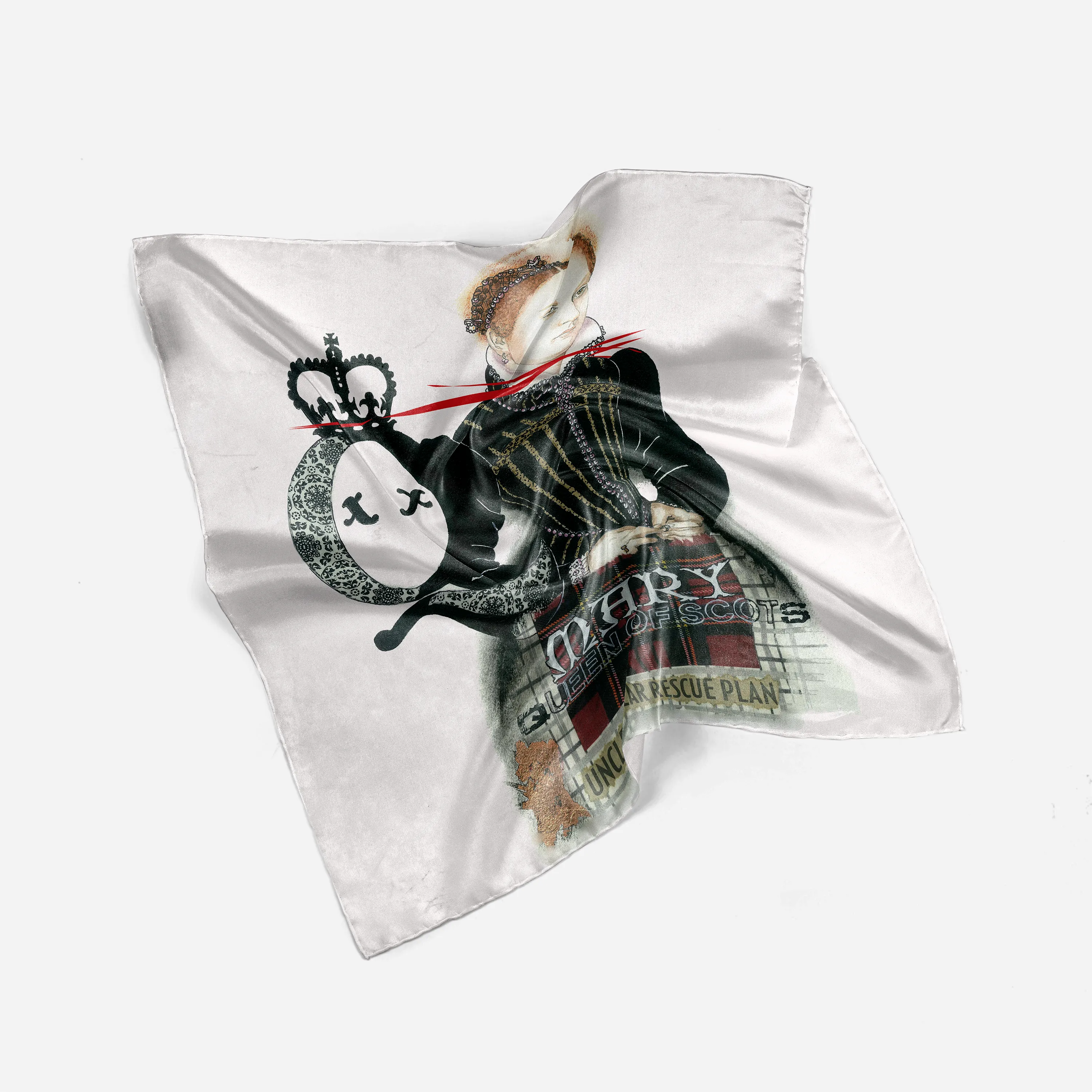 Mary Queen of Scots 100% Silk Square Scarf