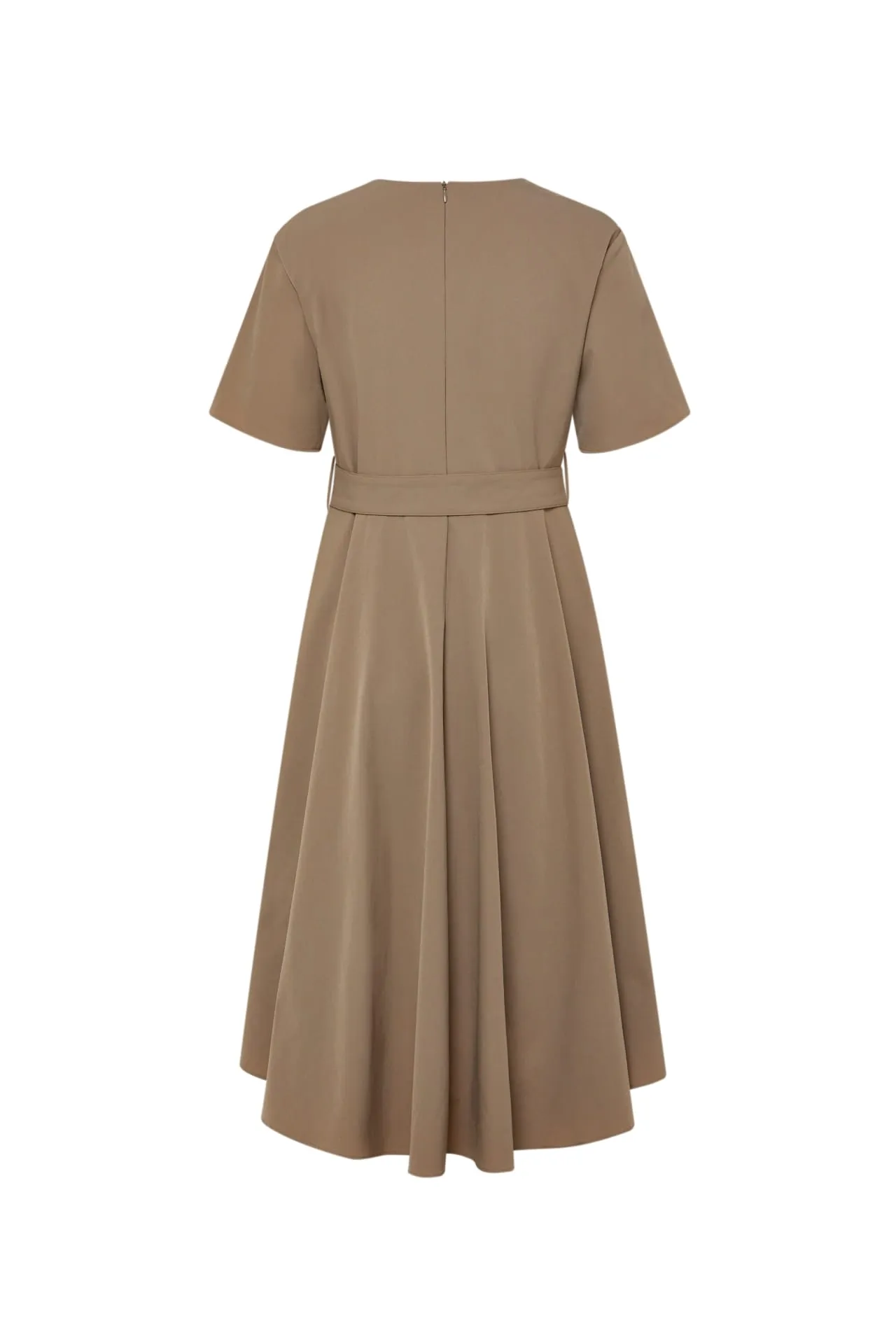 Maxine V-neck Ruffled Dress with cloth belt