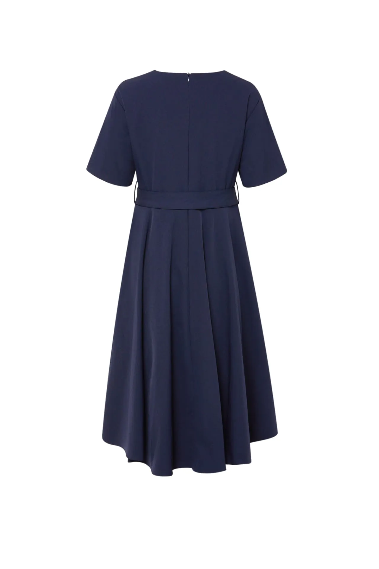 Maxine V-neck Ruffled Dress with cloth belt