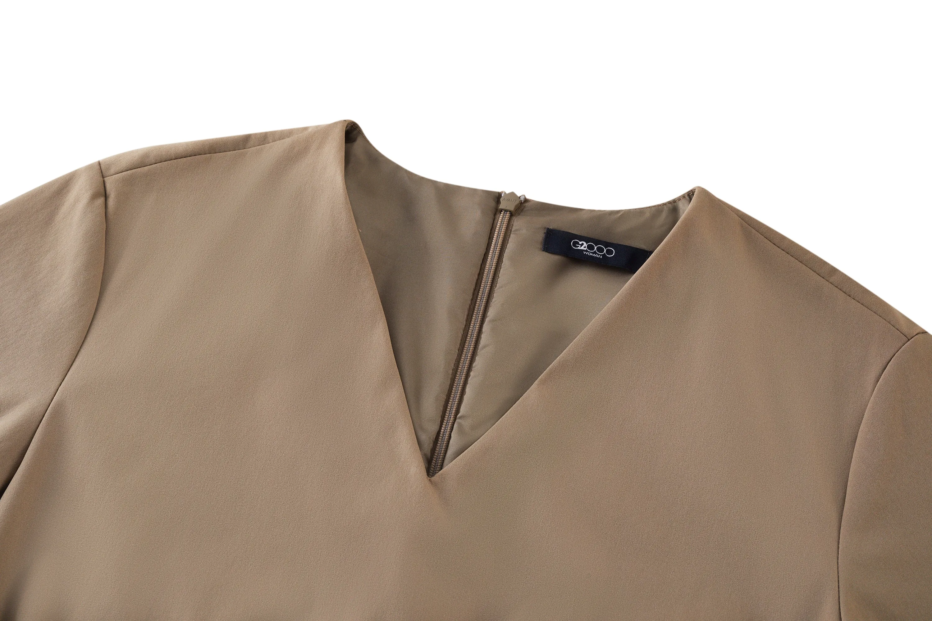 Maxine V-neck Ruffled Dress with cloth belt