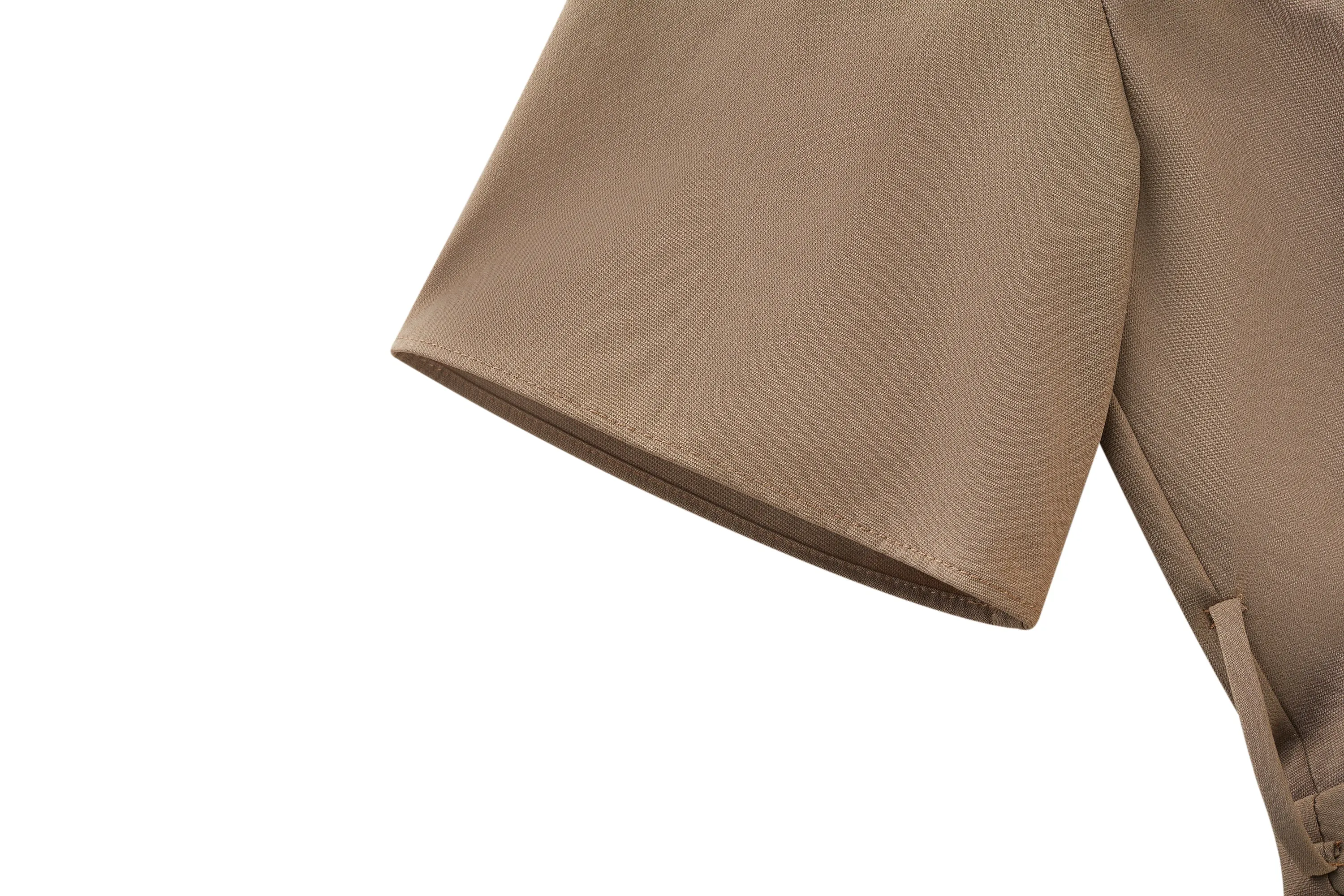 Maxine V-neck Ruffled Dress with cloth belt