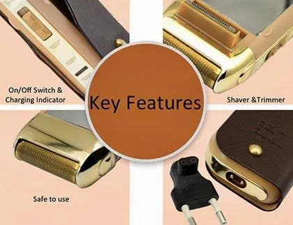 Men Rechargeable Shaver With Leather Case